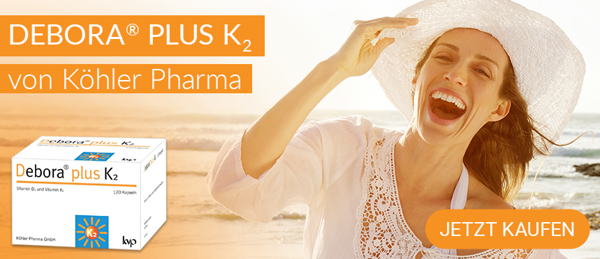 Banner: Debora plus K2 von Köhler Pharma jetzt kaufen